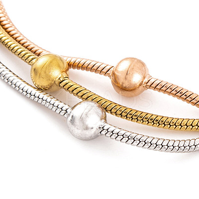 Stainless Steel Multi-strand Ball Bracelets BJEW-L687-01M-1