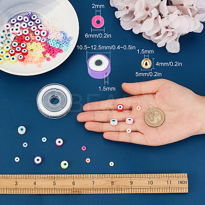 DIY Heishi Bracelet with Evil Eye Making Kit DIY-SC0018-96-1