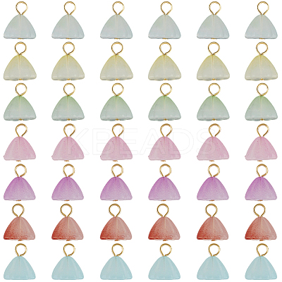 140Pcs 7 Colors Acrylic Lotus Charms FIND-SC0019-60-1