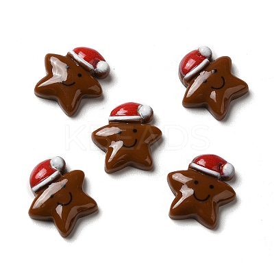 Christmas Opaque Resin Cabochons RESI-K019-36-1