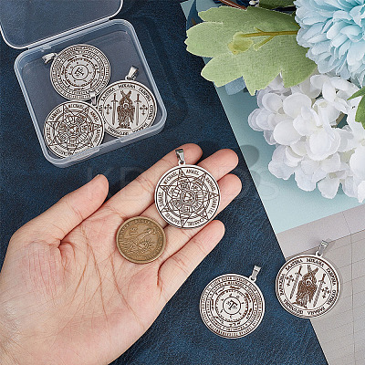6Pcs 3 Style 304 Stainless Steel Pendants STAS-UN0044-46-1