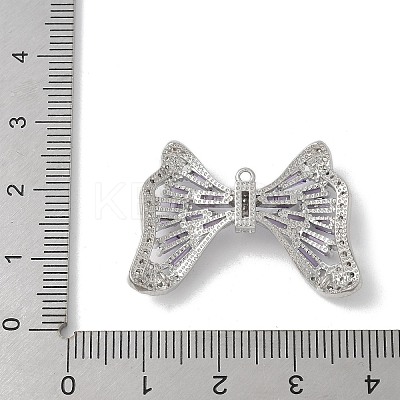 Brass Micro Pave Cubic Zirconia Pendants with Glass KK-U052-27P-01-1