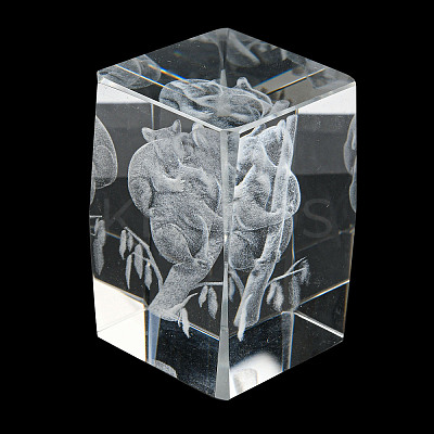3D Laser Engraving Animal Glass Figurine DJEW-R013-01E-1