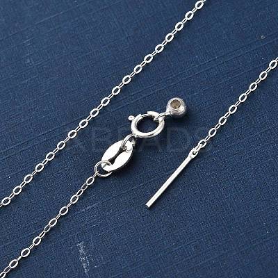 925 Sterling Silver Cable Chain Adjustable Slider Necklaces for Women NJEW-U030-01S-01-1