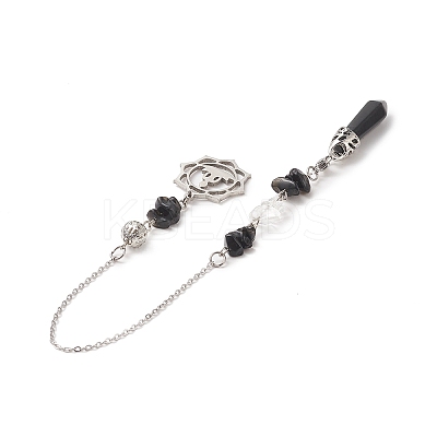 Natural Obsidian Pointed Dowsing Pendulums PALLOY-JF02009-01-1