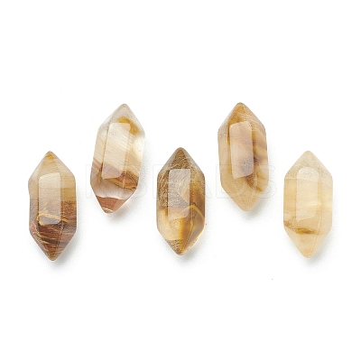 Faceted No Hole Synthetic Tigerskin Glass Double Terminated Points LS-G-K034-20mm-12-1