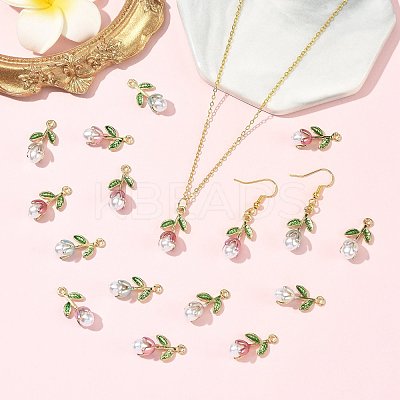 20Pc 5 Colors Alloy Enamel Pendants ENAM-FS0004-07-1