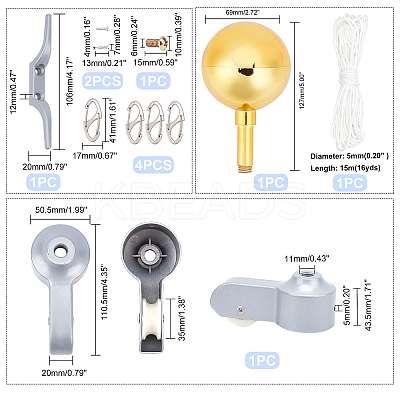 DIY Outdoor Flagpole Findings Sets AJEW-WH0188-80-1