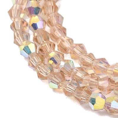 AB Color Plated Transparent Glass Beads Strands GLAA-G127-01H-1