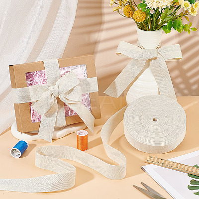 25 Yards Flat Cotton Herringbone Ribbons OCOR-BC0006-16-1