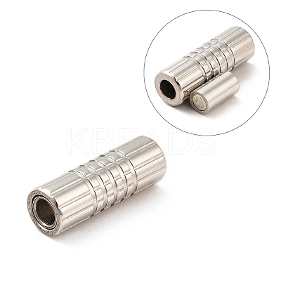 Tarnish Resistant 304 Stainless Steel Magnetic Clasps with Glue-in Ends STAS-K006-3mm-33C-1