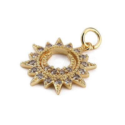Brass Micro Pave Clear Cubic Zirconia Pendants LS-KK-WH0035-73-1