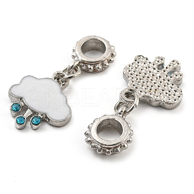 Rack Plating Alloy Enamel Cloud European Dangle Charms FIND-B034-01P-1