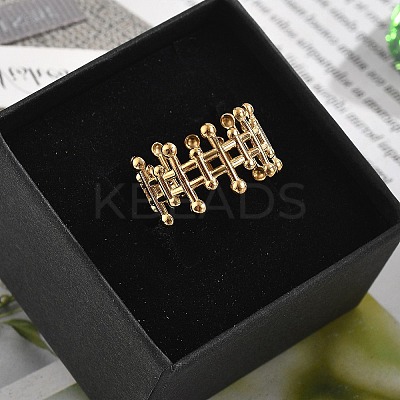 304 Stainless Steel Open Cuff Ring for Women LS-RJEW-M049-01G-05-1