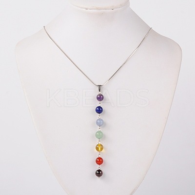 Natural Gemstone Pendant Necklaces LS-X-NJEW-JN00938-1