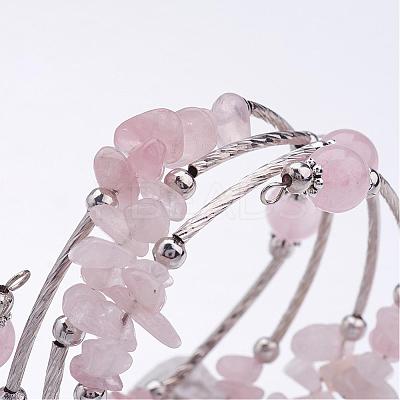 Four Loops Wrap Gemstone Beads Bracelets BJEW-JB02590-1
