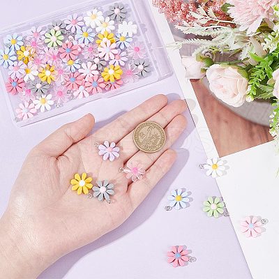 54Pcs 9 Styles Opaque & Transparent Resin Pendants RESI-AR0001-38-1