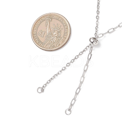 304 Stainless Steel Paperclip Chain Cable Chain Necklace Slider Making AJEW-JB01529-1