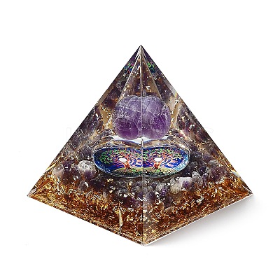 Orgonite Pyramid Resin Energy Generators DJEW-D013-01D-1