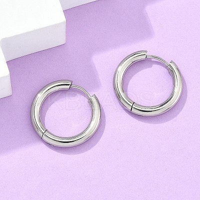Tarnish Resistant 304 Stainless Steel Huggie Hoop Earrings LS-EJEW-F111-20mm-P-1
