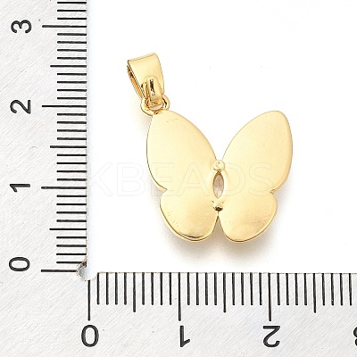 Brass Micro Pave Cubic Zirconia Pendants KK-S049-10G-1
