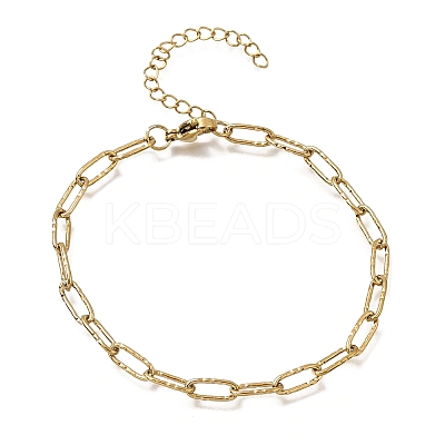 4MM 304 Stainless Steel Textured Paperclip Chain Bracelets for Man and Women SA-CBAB767-13G-1
