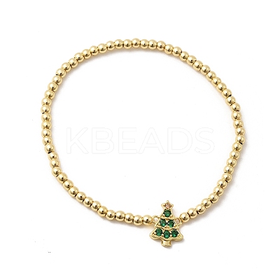 Christmas Brass Micro Pave Cubic Zirconia Link Bracelets LS-BJEW-K289-01B-G-1