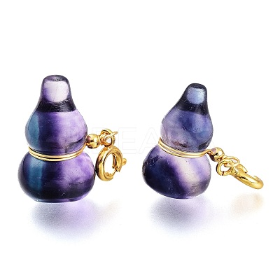 Carved Natural Fluorite Pendants X-G-J387-81-1