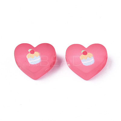 Transparent Printed Acrylic Beads MACR-S373-124-H08-1