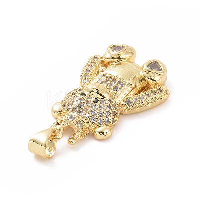 Brass Cubic Zirconia Pendants ZIRC-K089-15G-01-1