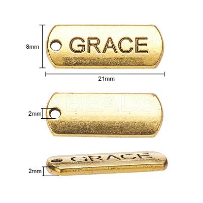 18Pcs 18 Style Tibetan Style Alloy Rectangle Pendants TIBEP-YW0001-34AG-1