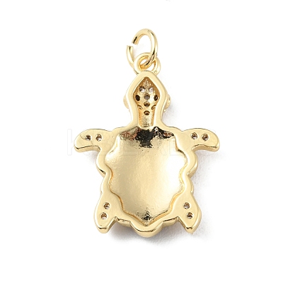 Rack Plating Brass Micro Pave Cubic Zirconia Pendants KK-C021-01G-01-1