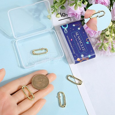 4Pcs Rack Plated Brass Micro Pave Clear Cubic Zirconia Clasps KK-SC0005-70-1