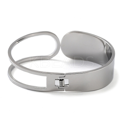 Non-Tarnish Hollow Out 304 Stainless Steel Wide Cuff Bangles BJEW-G689-01P-1