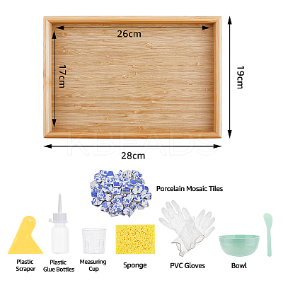 DIY Mosaic Serving Tray Home Decoration Making Kit DJEW-FG0001-35-1
