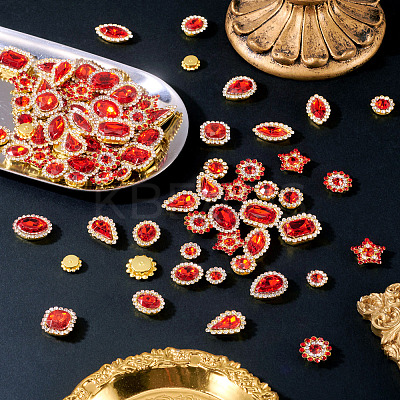 100Pcs Teardrop/Heart/Star Sew on Rhinestones GACR-TA0001-07B-1