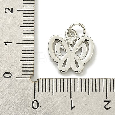 Rack Plating Brass Micro Pave Cubic Zirconia Charms KK-K386-08P-1