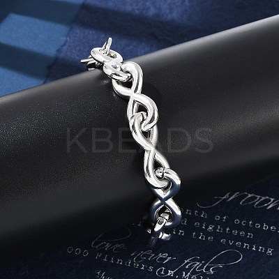 304 Stainless Steel Infinity Link Chain Bracelets for Women Men BJEW-F488-53B-P-1