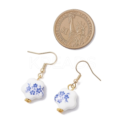 4 Pairs Handmade Printed Porcelain Dangle Earrings EJEW-JE06701-1