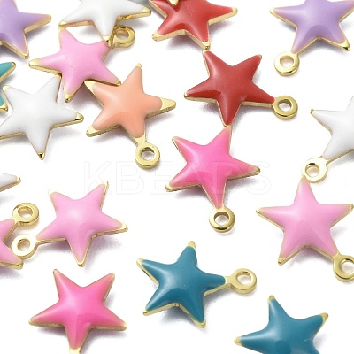 304 Stainless Steel Enamel Charms STAS-K303-01D-G-1