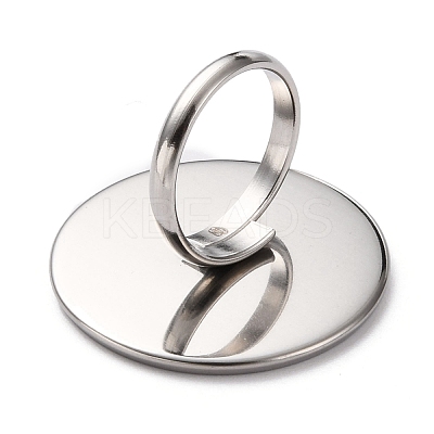 Non-Tarnish Adjustable 304 Stainless Steel Finger Rings Components X-A-STAS-F149-18P-J-1