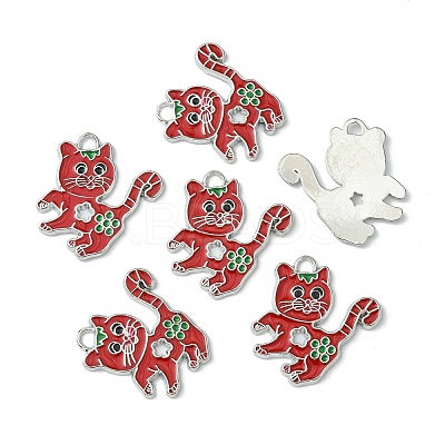 Alloy Enamel Kitten Pendants ENAM-P033-1-1
