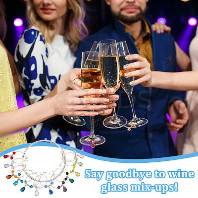 12Pcs Wine Glass Charms Sets AJEW-GA00010-1