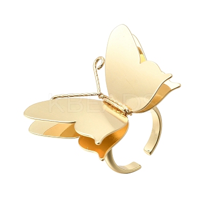 Brass Cuff Open Rings for Women RJEW-F215-02G-1