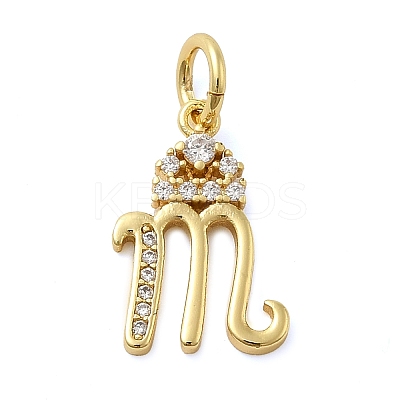 Brass Micro Pave Cubic Zirconia Pendants KK-M273-01G-M-1