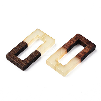 Walnut Wood & Luminous Glow in the Dark Resin Pendants RESI-N039-72-1