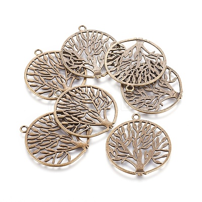Tibetan Style Zinc Alloy Pendants TIBEP-EA11591YKG-AB-LF-1