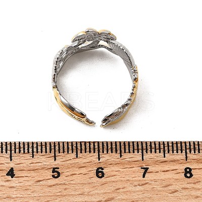 304 Stainless Steel Cuff Rings for Women RJEW-F193-01GP-1