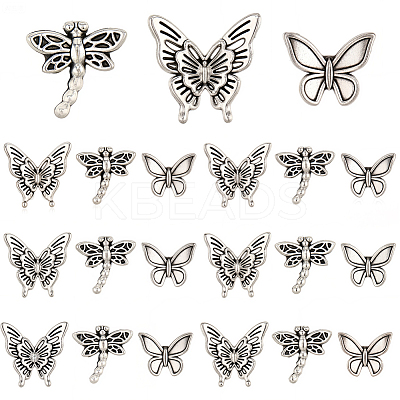 120Pcs 3 Styles Tibetan Style Alloy Spacer Beads FIND-SC0020-11A-1