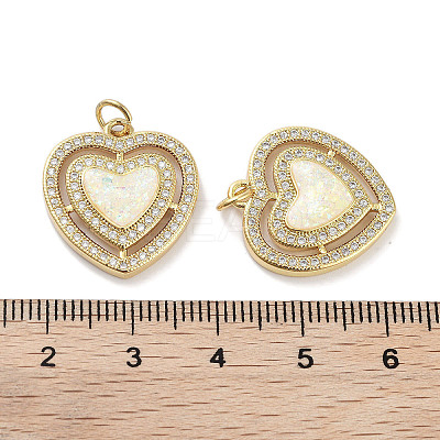 Brass Micro Pave Clear Cubic Zirconia Pendants KK-L213-014G-1